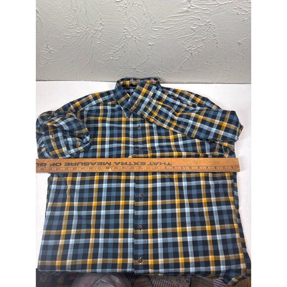 Pendleton‎ Canterbury Blue Checkered Flannel Merino Wool Mix Pima Cotton Large - Picture 5 of 5